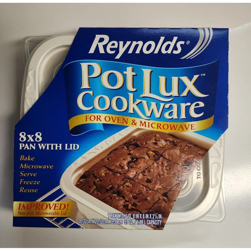 NEW Reynolds Pot Lux Cookware for Oven Microwave 8 x 8 Pan with Lid Discontinued